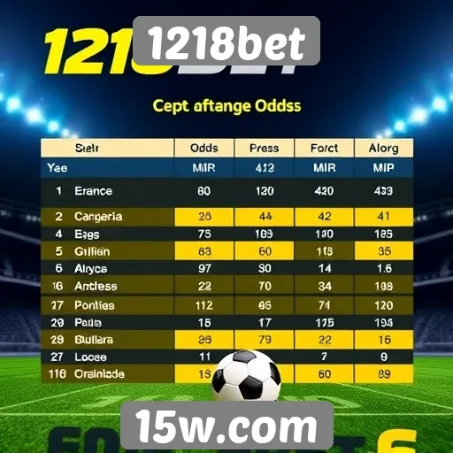 Comparação das odds disponíveis na 1218bet